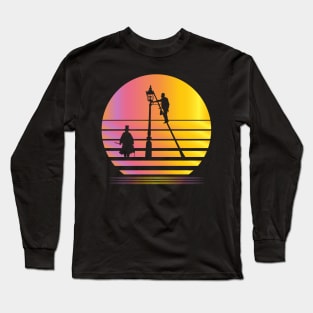 Mr Jack Synthwave - Board Game Inspired Graphic - Tabletop Gaming  - BGG Long Sleeve T-Shirt